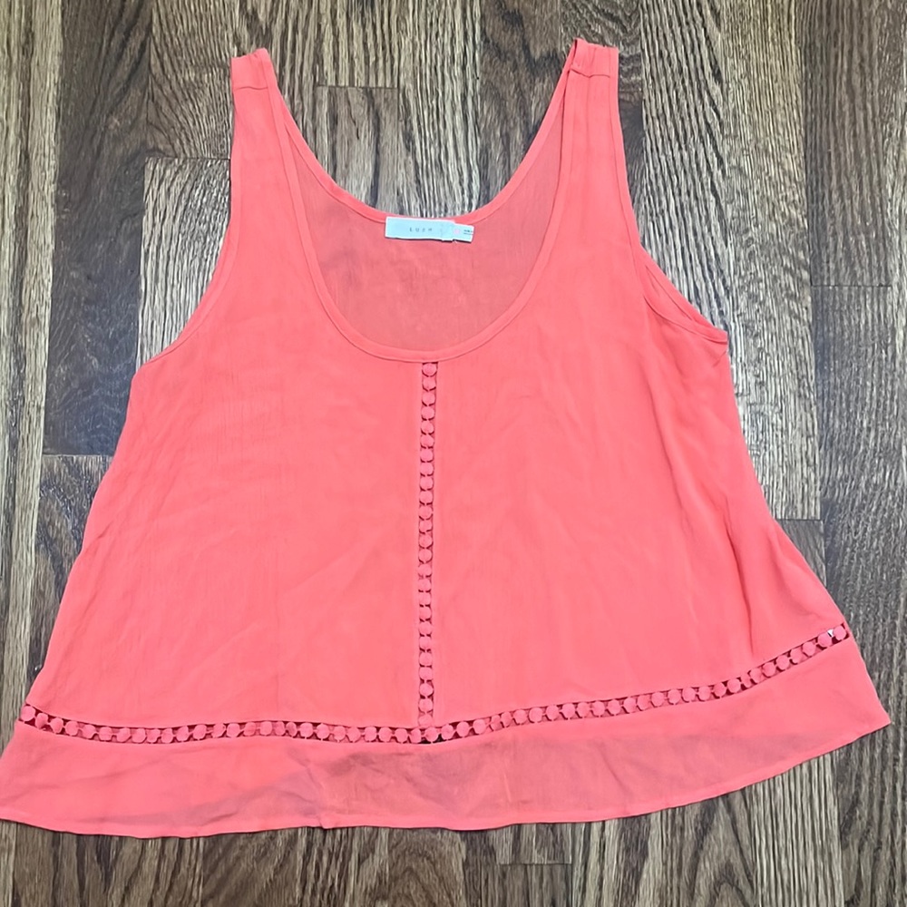 Women’s peach Lush tank top with dots